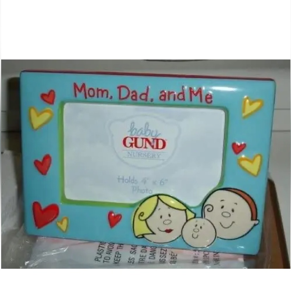 Baby Gund Blue 'Mom, Dad, and Me' Photo Frame